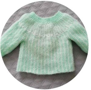 tricoter une brassière bébé deux couleurs