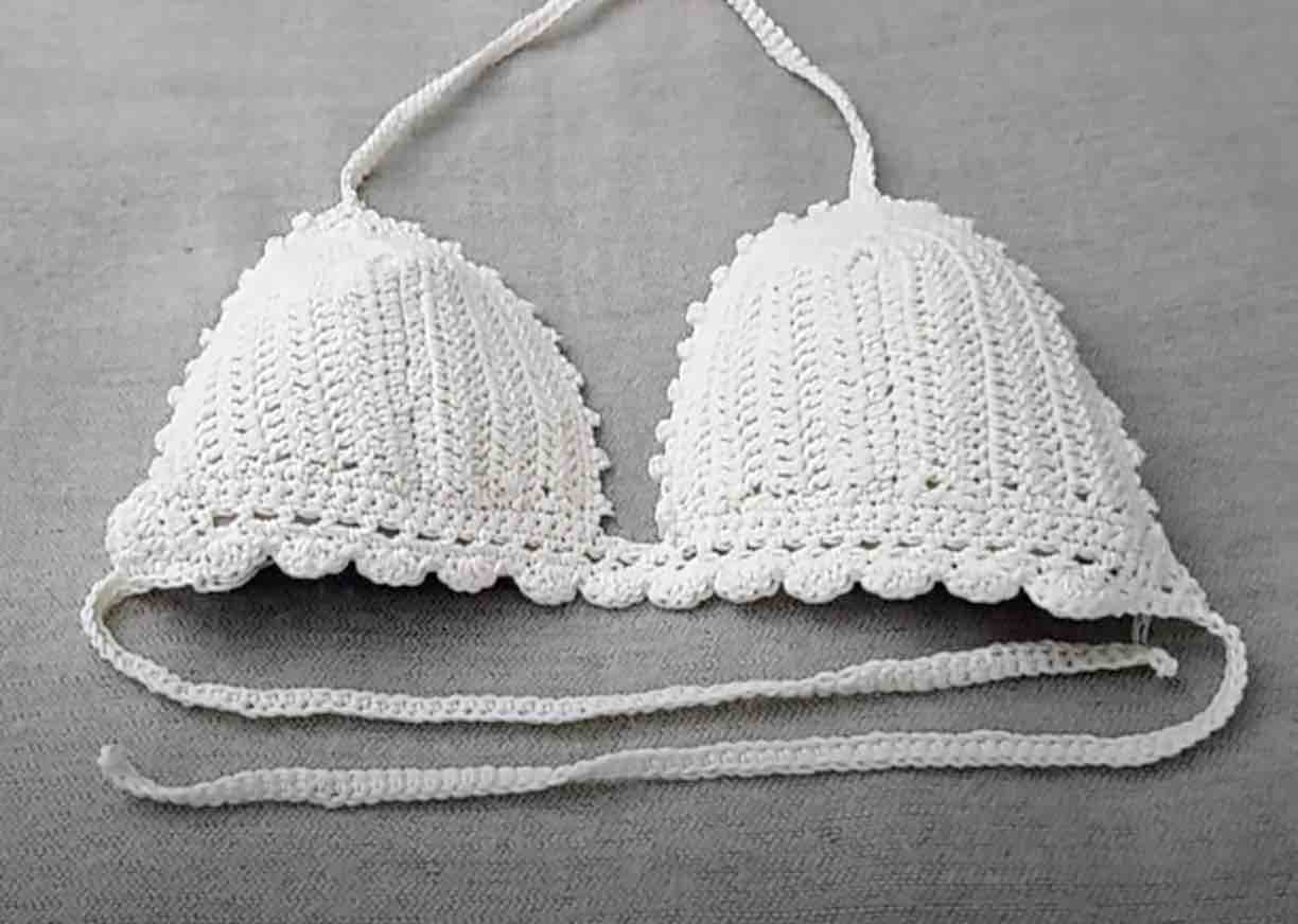 Haut De Bikini Crocheté Raisins - Orange Mandarine - Taille XL/40 - Neuf Avec étiquettes