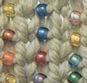 Tricoter des perles : perles enfilées au préalable